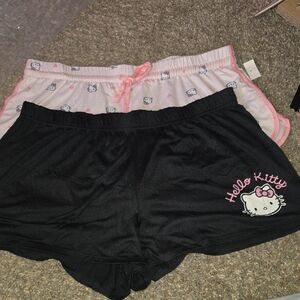 Hello Kitty Girls' 2-Pack Lounge Shorts - Black & Light Pink